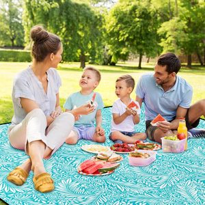 Couverture de camping d'extérieur, couverture de plage pliable portable avec sous-face imperméable et isolante thermique, couverture de pique-nique 200 x 200 cm - Product Image 2