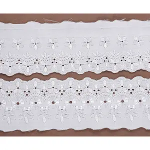 Factory Supply White Embroidered Bridal T/C Lace Trim