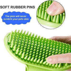 Cepillo de silicona para baño de mascotas, peine de masaje para perros y gatos, removedor de pelo de goma para lavado - Product Image 4
