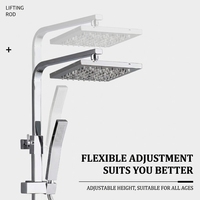 Robinet de luxe à température constante avec affichage numérique LED chromé et ensemble de douche pressurisée chaude et froide pour salle de bain