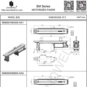 โพเทนชิโอมิเตอร์แบบเลื่อน SM60 ระยะเคลื่อนที่ 60 มม. แบบมีมอเตอร์ ผลิตโดย Soundwell ประเทศจีน/กัวเตมาลา - Product Image 3