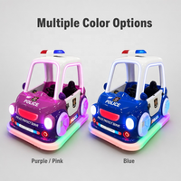 Voiture à pédales LED de police avec sirène et barre lumineuse pour enfants, idéale pour parcs d'attractions et centres commerciaux