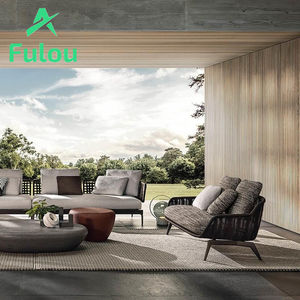 أرائك حديثة مصنوعة من خشب الساج مع حبل للفناء والمنتجعات والفناء والفناء والفناء والفنادق الخشبية - Product Image 1