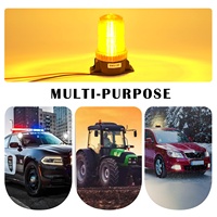 Micro-balise LED ambre de haute qualité, étanche IP66, 12V-110V, lumière d'avertissement de sécurité pour chariot élévateur avec câble de 30 cm
