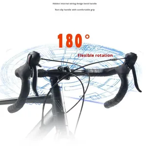 Vélo de route unisexe adulte <span class=keywords><strong>Kepler</strong></span> 24 vitesses, cadre en alliage d'aluminium, guidon en drop bar, système de frein à disque, suspension avant, roues 700c, cadre rigide - Product Image 2