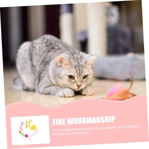 Juguete Interactivo Ecológico para Gatos Zenidoo, Disco Adhesivo con Varita Elástica para Gatitos, Hecho con Plumas, 1.8m - Product Image 3