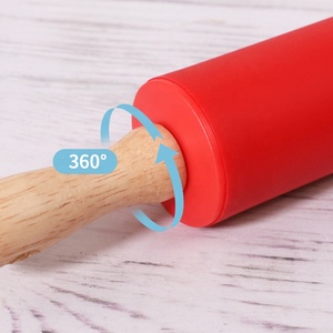 Tùy chỉnh kích thước lớn bằng gỗ xử lý cán chân không dính <span class=keywords><strong>Silicone</strong></span> Mini giáng sinh bột cán <span class=keywords><strong>pin</strong></span> nhỏ cho trẻ em - Product Image 4