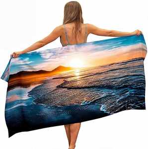 Serviette de plage rectangulaire sans sable avec logo personnalisé, serviettes en microfibre à séchage rapide pour les événements promotionnels en plein air - Product Image 1