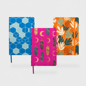 Carnet en cuir PU relié rigide A5, pages lignées, quadrillées et à points, papier épais 120 g/m² pour étudiants et planification professionnelle - Product Image 1