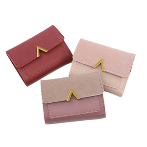 Women's Red PU Leather Purse Ladies Front Pocket <strong>Wallet</strong> with Button Closure Fashionable <strong>Trifold</strong> <strong>Wallets</strong> for Women Money Purses - Product Image 1