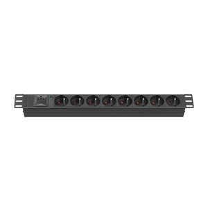 Rack a presa francese 8 porte PDU con indicatore di luce e funzione di sovraccarico per Cabinet di rete - Product Image 1