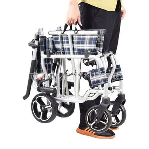 Déambulateur portable à quatre roues avec poches pour téléphone et portefeuille, léger, pliable, capacité de 100 kg, pour personnes âgées et personnes handicapées - Product Image 3