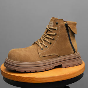 Botas de Trabajo de Cuero Impermeables para Hombre, Botas de Trabajo de Tobillo de Cuero, Botas Cómodas de Cuero - Product Image 4