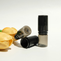 Flacon compte-gouttes en plastique PET noir de 5 ml avec embout fin et long, flacon liquide en plastique avec bouchon inviolable à pression