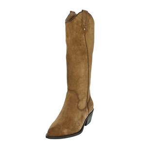 Bottines mi-mollet pour femme Carmela en daim camel à talon bas style western - Product Image 6