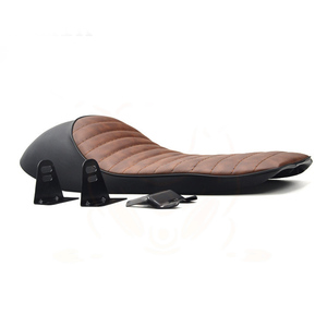 สีดำรถจักรยานยนต์ Cafe Racer เบาะนั่ง Custom Vintage Hump Saddle Flat Pan Retro สำหรับ CB400 CL200 <span class=keywords><strong>XJ650</strong></span> - Product Image 3