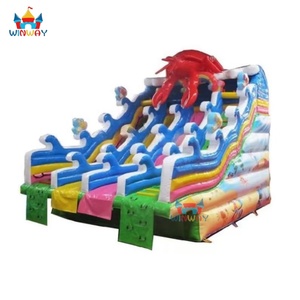 Hot Selling Residential Factory-customized PVC Outdoor Ocean-themed <b>Inflatable</b> Water Slides Shark Decorations Multiple Lanes - Product Image 6
