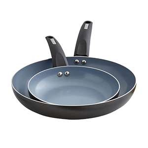 Poêle à frire en titane martelé non revêtu avec couvercle en verre, sans PFAS, antiadhésive, manche en acier inoxydable, diamètre 28 cm - Product Image 1