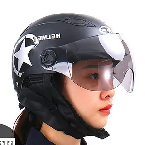 Casque de moto, voiture électrique, moto, casque ouvert 3/4, scooter, avec logo personnalisé, casques de moto pour filles - Product Image 4