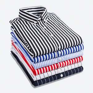 Men's Long Sleeve Striped Shirt Casual Korean Style Japanese <b>Slim</b> Fit Coat J0073 - Product Image 1