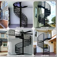 Extérieur Maison Duplex Balcon Antidérapant Escalier Rotatif en Fer Structure en Acier Spirale Épaissie Escalier de Lutte contre l'Incendie