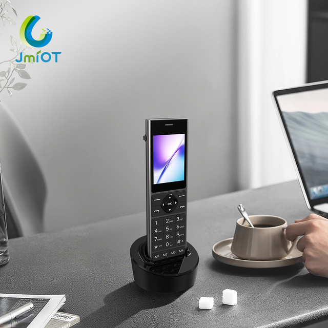 JIMI Single SIM 2.4 Inch Color Screen 4G Handheld Wireless Cordless Telephone for FM Radio 1000mAh Battery for Home Office