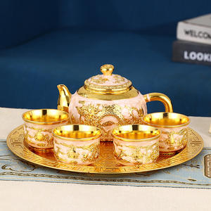 Service à thé Kung Fu en métal de style nordique, pour la maison, tasse de maître, infuseur à thé, théière, cadeau, nouveau <span class=keywords><strong>pichet</strong></span> à eau froide portable, plateau à thé sec - Product Image 2