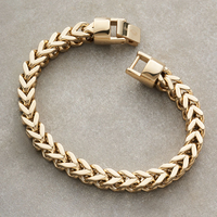 Bracelet chaîne Franco en acier inoxydable plaqué or 18 carats pour homme, avec fermoir extensible et ajustable, accessoires de poignet, vente en gros