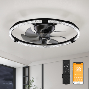 BLDC Motor Electric App-Controlled <b>Remote</b> <b>Control</b> LED Light Metal Construction Silent Energy-Saving <b>Fan</b> for Hotel Household - Product Image 1