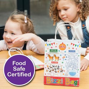 Sacs à emporter en papier kraft écologiques Graffiti Kids avec poignées torsadées, imprimés sur mesure, 4 motifs amusants, adaptés aux aliments (pizza, <span class=keywords><strong>sucre</strong></span>) - Product Image 2
