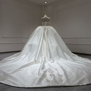 Xx73 Factory Stock Wholesale Ball Gown <b>Wedding</b> Dress Satin Luxury Bridal Gown Elegant <b>Wedding</b> Dresses Jancember - Product Image 5