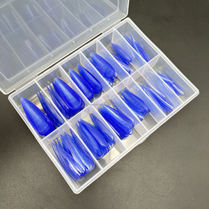 Large Stiletto <span class=keywords><strong>Bleu</strong></span> Couleur Pvc Smart Nails Extension <span class=keywords><strong>Capsule</strong></span> <span class=keywords><strong>Ongle</strong></span> Popit Nail Dual Form Tips - Product Image 2