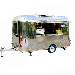 Chariot de restauration mobile compact en acier inoxydable avec fenêtre de service latérale pour la vente de snacks et de boissons aux marchés nocturnes - Product Image 5