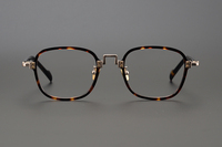 Lunettes de lecture optiques unisexes fabriquées à Shenzhen, monture en titane + feuille, motif à carreaux, 4 couleurs, modèle 190038, fabriquées à la main
