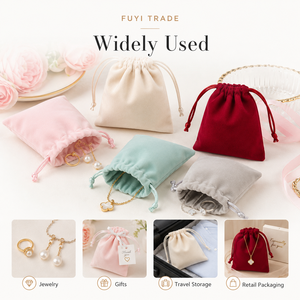 Wholesale Customizable Velvet Jewelry Drawstring Pouch Recyclable Fabric Suede Bag for Wedding Favors and <b>Small</b> <b>Gift</b> Packaging - Product Image 5
