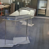 Table de DJ rectangulaire en acrylique transparent tendance avec services de moulage et de découpe, comptoir de bar de forme irrégulière