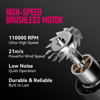 Sèche-cheveux professionnel FirePhoenix M1 110000RPM 2200W 21m/s Moteur sans balais Ionique Écran tactile LCD 16 modes 400g Faible bruit 220V-240V