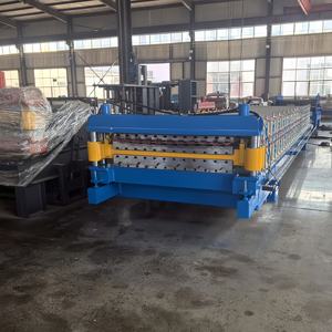 Maßgefertigte Trapezförmige Wellblech- und Glasierte Dreischicht-Rollformmaschine Dachplattenmaschine Baumaterial-Maschinen - Product Image 1