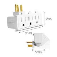 Şık Çoklu Priz Duvar Soketi Bölücü 3'lü Priz Adaptörü Topraklı 180 Derece Dönebilen ABS 125V 15A Güç Genişletici Evsel Kullanım