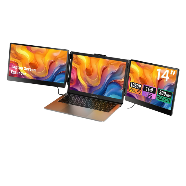 OEM S2 Triple Portable Laptop Screen Extender Monitor 14 Inch FHD 1080P IPS Dual Screen Type C Business