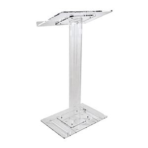 Pupitre élégant en acrylique transparent avec tube rond unique pour parler et chanter en présentant - Product Image 3