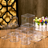 Boîte d'emballage en plastique pet, ronde et carrée, transparente avec étiquettes personnalisées, vente en gros, qualité alimentaire, en pet, 50 unités
