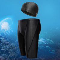 Vente en gros de maillots de bain à pois en peau de requin pour hommes 82% nylon spandex stretch compression bas de plage pantalon de bain jammer short grande taille