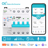 Disjoncteur intelligent Wi-Fi Tuya sur rail DIN, 4P 1-63A réglable, basse tension, avec minuterie et contrôle à distance