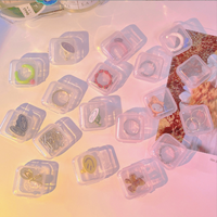 Boîte à bijoux transparente, Mini boîte à bijoux transparente multifonctionnelle Simple de stockage pour bagues et boucles d'oreilles