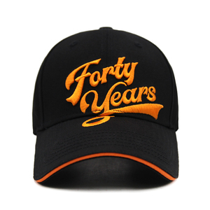 Personalizado Estructurado <span class=keywords><strong>Cuarenta</strong></span> Años 3D logo Bordado Gorras Moda Clásico 6 Paneles Hombres Mujeres Deportes al aire libre Sombreros de béisbol - Product Image 2