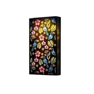 <b>Solar</b> Toucan Tropical Wall Art Light IP44 Waterproof - LED <b>Garden</b> <b>Lantern</b> with Sunburst Projection for Patio Fence Yard - Product Image 1