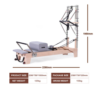 Reformer Pilates en Bois Robuste avec Système de Poulies – Vente en Gros pour Studios de Pilates et Cours, Idéal pour Améliorer l'Équilibre