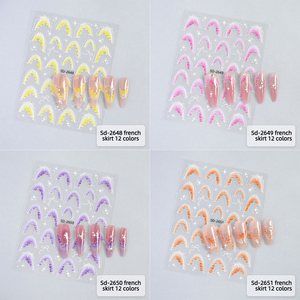 3D Embossed French Ruffle <b>Nail</b> Stickers Self Adhesive <b>Nail</b> Art <b>Decals</b> Custom Logo Salon Manicure Decoration <b>Nail</b> Sticker - Product Image 3