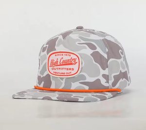 Gorra Deportiva de 5 Paneles con Logotipo Personalizado de Alta Calidad al por Mayor, Gorras de Poliéster con Visera Plana y Estampado de Camuflaje, Gorra Snapback con Parche Bordado - Product Image 1